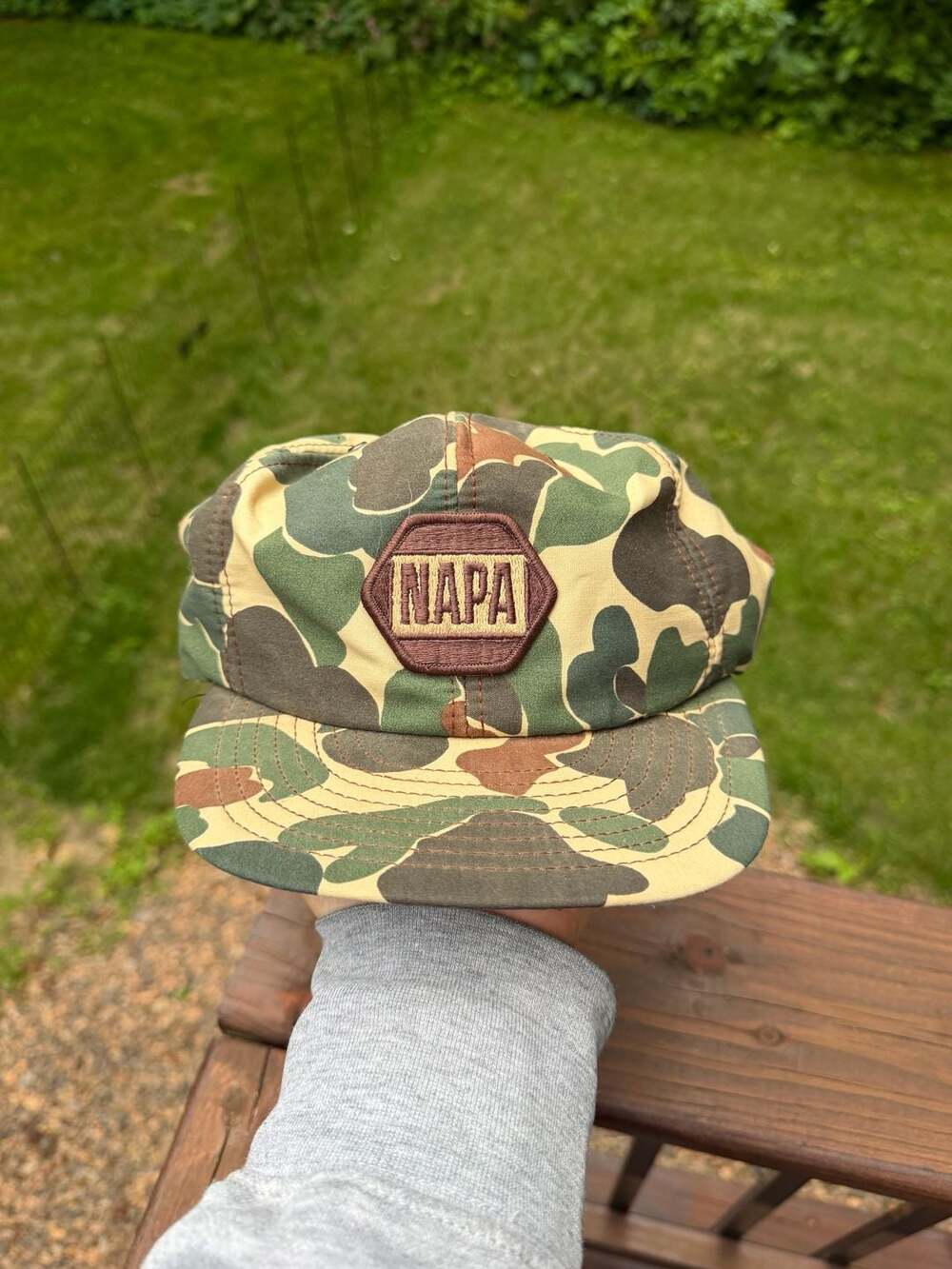 Vintage NAPA Auto Parts Camo Snapback Hat Louisville Mfg Co